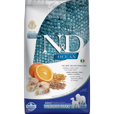 N&D Grain Free OCEAN tőkehal sütőtökkel 12 kg 
